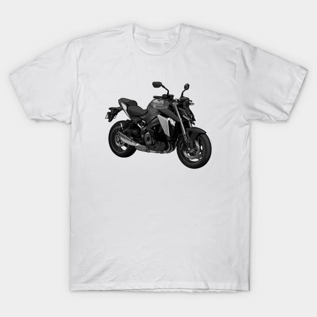 Grey GSX S1000 Bike Illustration T-Shirt by KAM Std